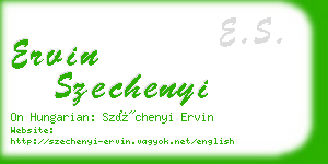 ervin szechenyi business card